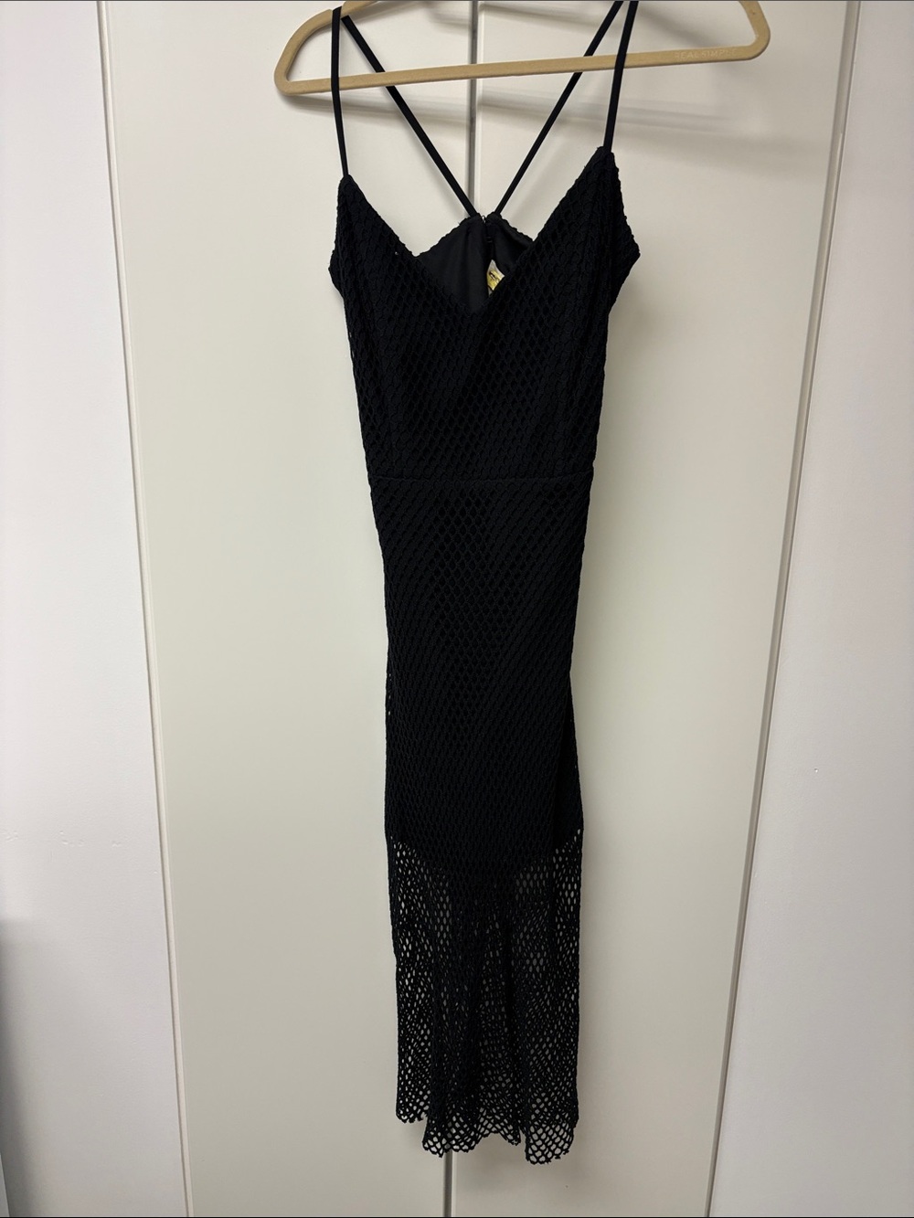Mason Black Lace Knit Midi Slip Dress